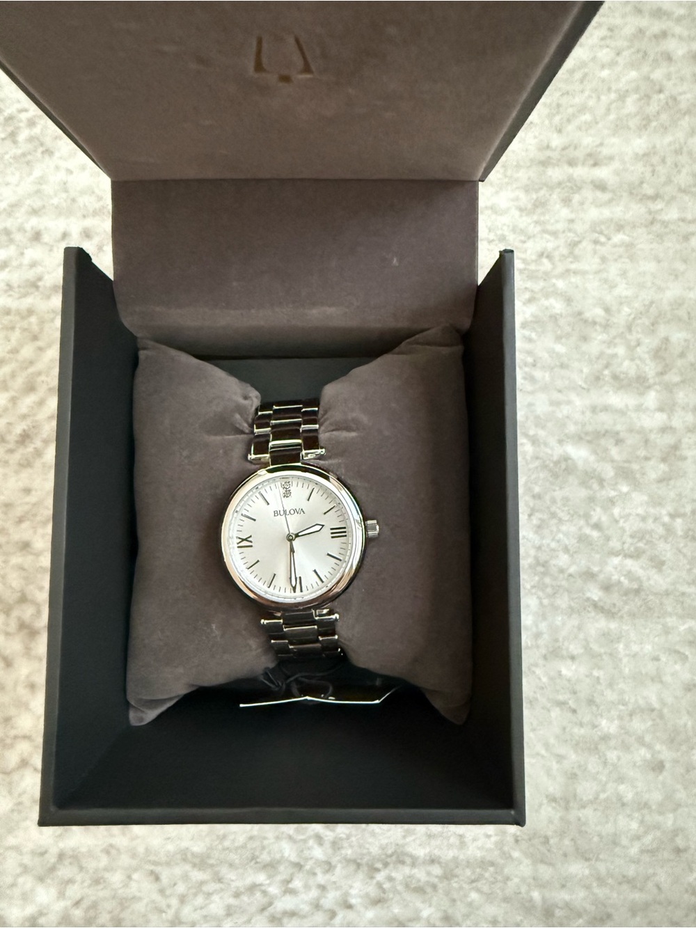 Bulova Women's Classic Stainless Steel
Diamond Accent Bracelet Watch - 96P151